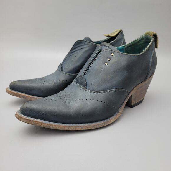 Pskaufman Sidewalk Laceless Oxford Boots Womens Size 8 B Distressed - Picture 1 of 12
